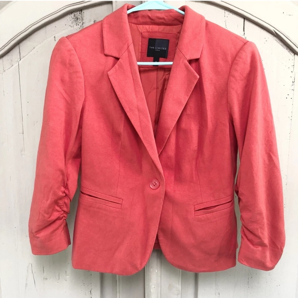 The Limited Women's Coral Orange Blazer Business Office Wear Summer Fall